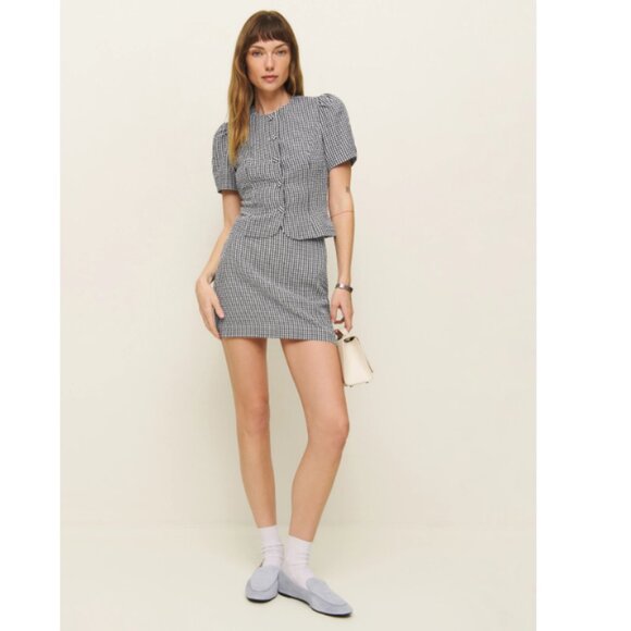 Reformation Mika Two Piece - Black and White Check - Picture 2 of 12